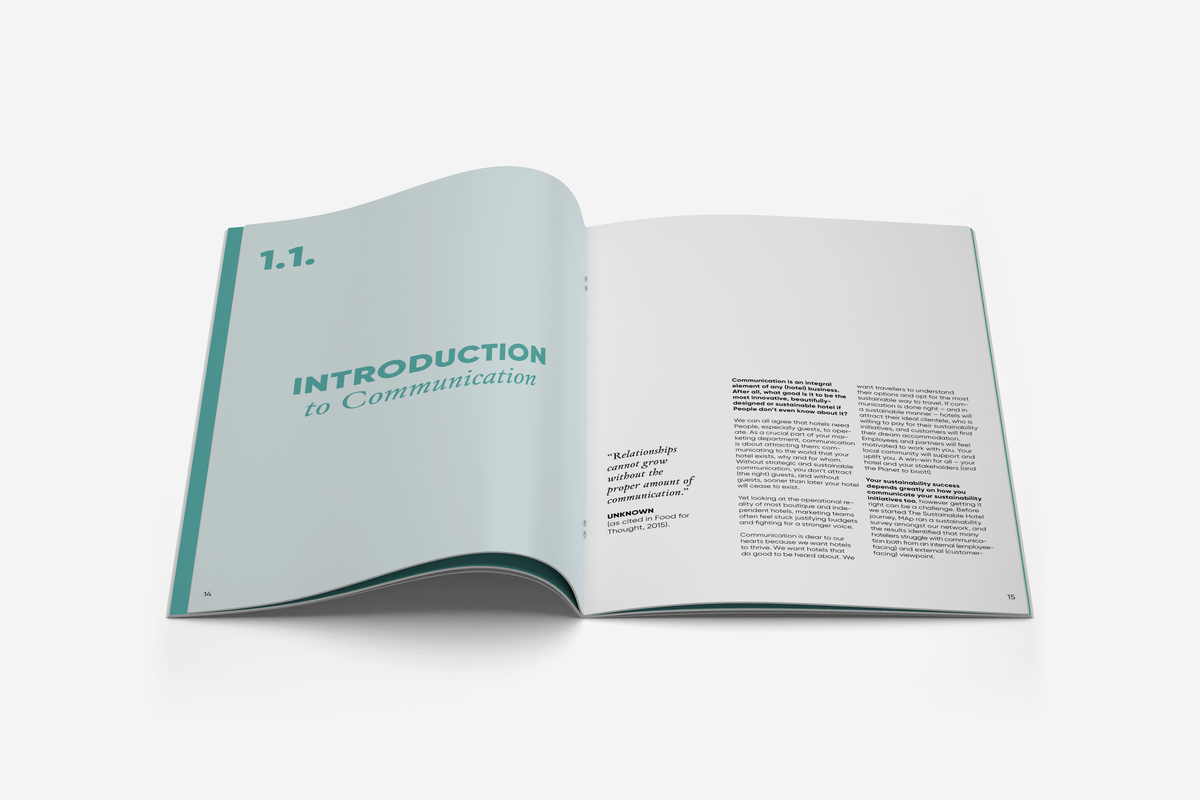 Introduction to Communication spread from The Sustainable Hotel Handbook: Communication